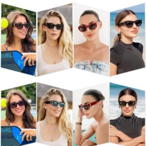 SOJOS Trendy Rectangle Cateye Sunglasses Womens Mens UV400 Fashion Chic Chunky Shades SJ2296, Black/Grey