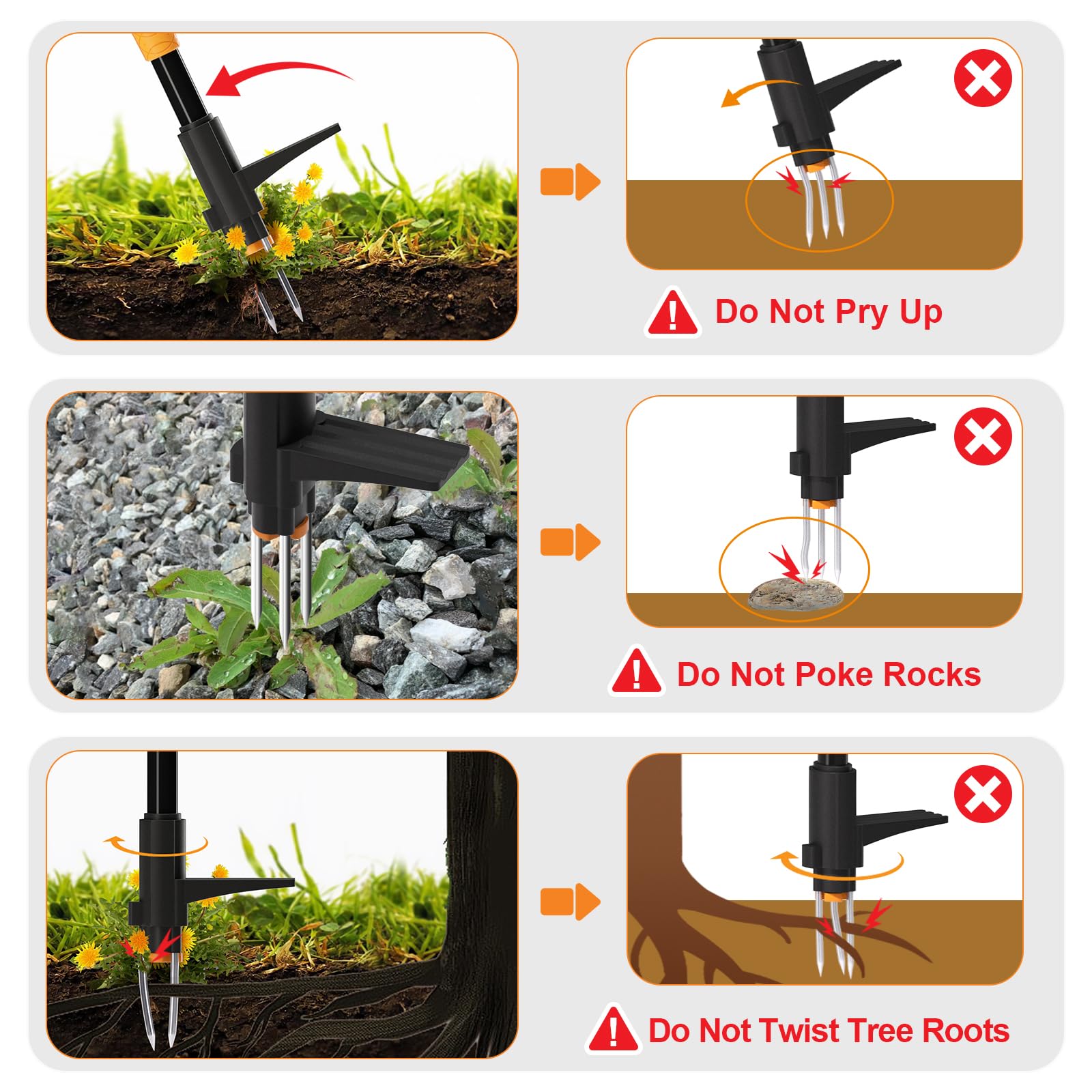 Weed Puller, Brewin Fully Stand Up WeeDeleter - Zero Bending and Back Saver, Effortless and Efficient Weed Remover, Durable and Lightweight Weeder, Easily Push-Twist-Pull