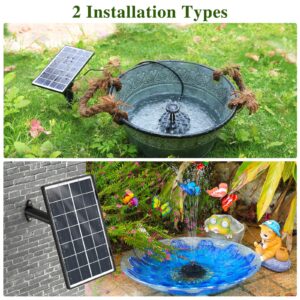 AISITIN 3.5W Solar Fountain Pump, Solar Fountain Outdoor with Upgraded Glass Solar Panel and Nozzles, Solar Water Fountain Pump for Bird Bath, Ponds, Garden, Fish Tank and Swimming Pool