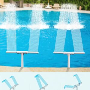 Kompoll Pool Fountain Above Swimming Pools, Adjustable Water Dual Spray Sprinkler Pool Fountain for Inground Pools, Fun Pool Waterfall Sprayer for Backyard Outdoor, White