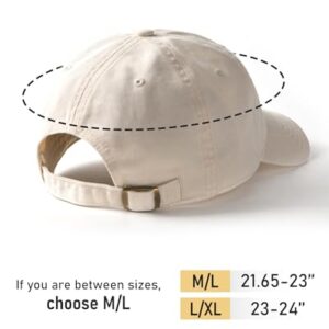 FURTALK Smile Face Baseball Cap for Women Men Adjustable Unstructured Washed Low Profile Baseball Hat Beige