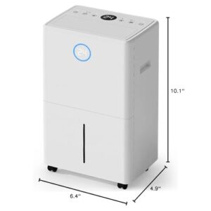 1500 Sq.ft Dehumidifier for Basement, PlUSCENT 21 Pints Quiet Dehumidifiers for Home, Large Room, Bedroom with Drain Hose, Smart Humidity Control & Monitor, 3 Operation Modes, 24H Timer, Auto Defrost