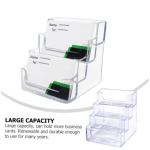 LALAFINA 2 Pcs Display Stand Business Cards Storage Case Business Cards Organizer Business Cards Holders Clear Cards Holder Cards Display Storage Case Office Supplies Desktop Cards Holder