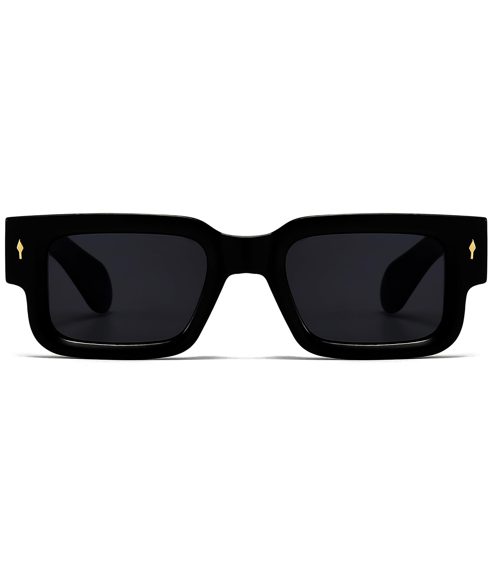 ZIMUSUN Square Thick Frame Sunglasses for Women Men Fashion Chunky Rectangle Sun Glasses Black Shades(A1 Black/Grey)