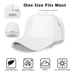 ZH Plain Baseball Caps,Adjustable Baseball Caps,Lot 12 PC Unisex Blank Design Baseball Caps White