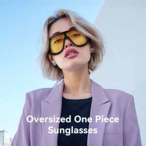 Dollger Oversized Sunglasses for Women Trendy One Piece Frame Shield Aviator Sun Glasses UV400 Shades Goggles