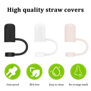 Straw Cover Caps for Stanley Cup 20-40oz Tumblers Accessories,Silicone Straw Topper Reusable 3-5 Pcs,Compatible with Simple Modern,Yeti,Hydroflask and other 6-10mm Straws (cylindrical 3 pcs)