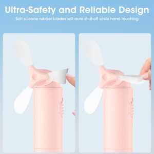 OLV Handheld Mini Fan Portable Rechargeable 3000mAh USB Battery Powered 22+Hrs Runtime Small Hand Held Fan Foldable Pocket Personal Fan Gifts for Women Girls Men Office,Travel,Outdoor - Pink