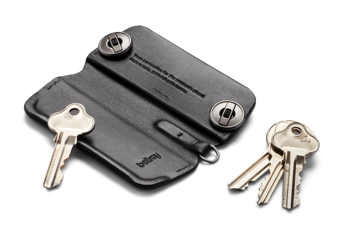 Bellroy Key Cover Plus – Third Edition (Leather Key Holder, Holds 4 – 8 Keys) - Black