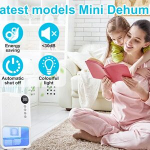 Dehumidifiers for Home with Digital Humidity Display, 37oz Basement Dehumidifier with 7 Colors LED, Auto Shut-Off, Timer & Laundry Dry, Small Dehumidifier for Bedroom, Bathroom, Basement, RV, Office