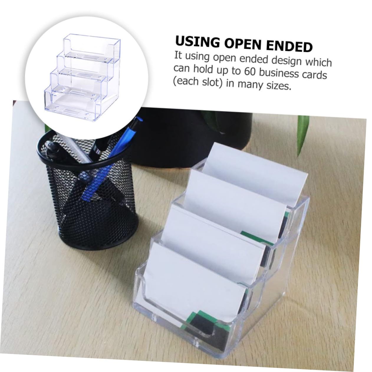 LALAFINA 2 Pcs Display Stand Business Cards Storage Case Business Cards Organizer Business Cards Holders Clear Cards Holder Cards Display Storage Case Office Supplies Desktop Cards Holder