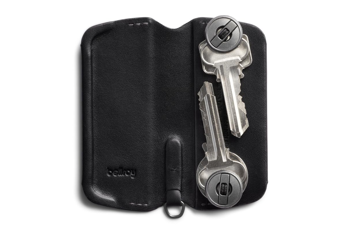 Bellroy Key Cover Plus – Third Edition (Leather Key Holder, Holds 4 – 8 Keys) - Black