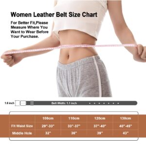 JASGOOD 2 Pack Women Belts for Jeans Ladies Leather Waist Belt for Pants Dresses with Gold Buckle