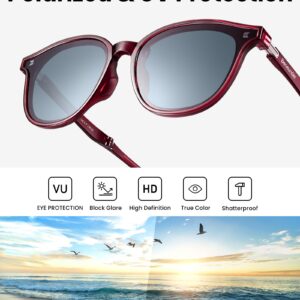 BENEUNDER Polarized Sunglasses for Womens & Mens, Retro Small Round Folding Sunglasses with UV400 Protection