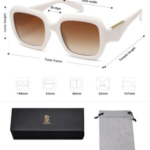 SOJOS Trendy Square Polarized Sunglasses for Womens Mens,Retro Polygon Plastic Frame Designer Inspired Sun Glasses SJ2310