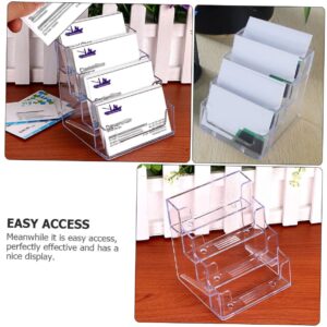 LALAFINA 2 Pcs Display Stand Business Cards Storage Case Business Cards Organizer Business Cards Holders Clear Cards Holder Cards Display Storage Case Office Supplies Desktop Cards Holder