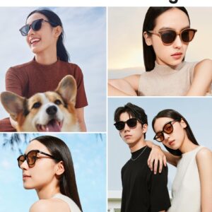 BENEUNDER Polarized Sunglasses for Womens & Mens, Retro Small Round Folding Sunglasses with UV400 Protection