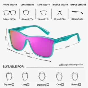 Jefoo Polarized Sunglasses Men Trendy Mirrored shades Women Reflective Sun Glasses UV Protection