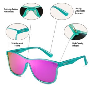 Jefoo Polarized Sunglasses Men Trendy Mirrored shades Women Reflective Sun Glasses UV Protection