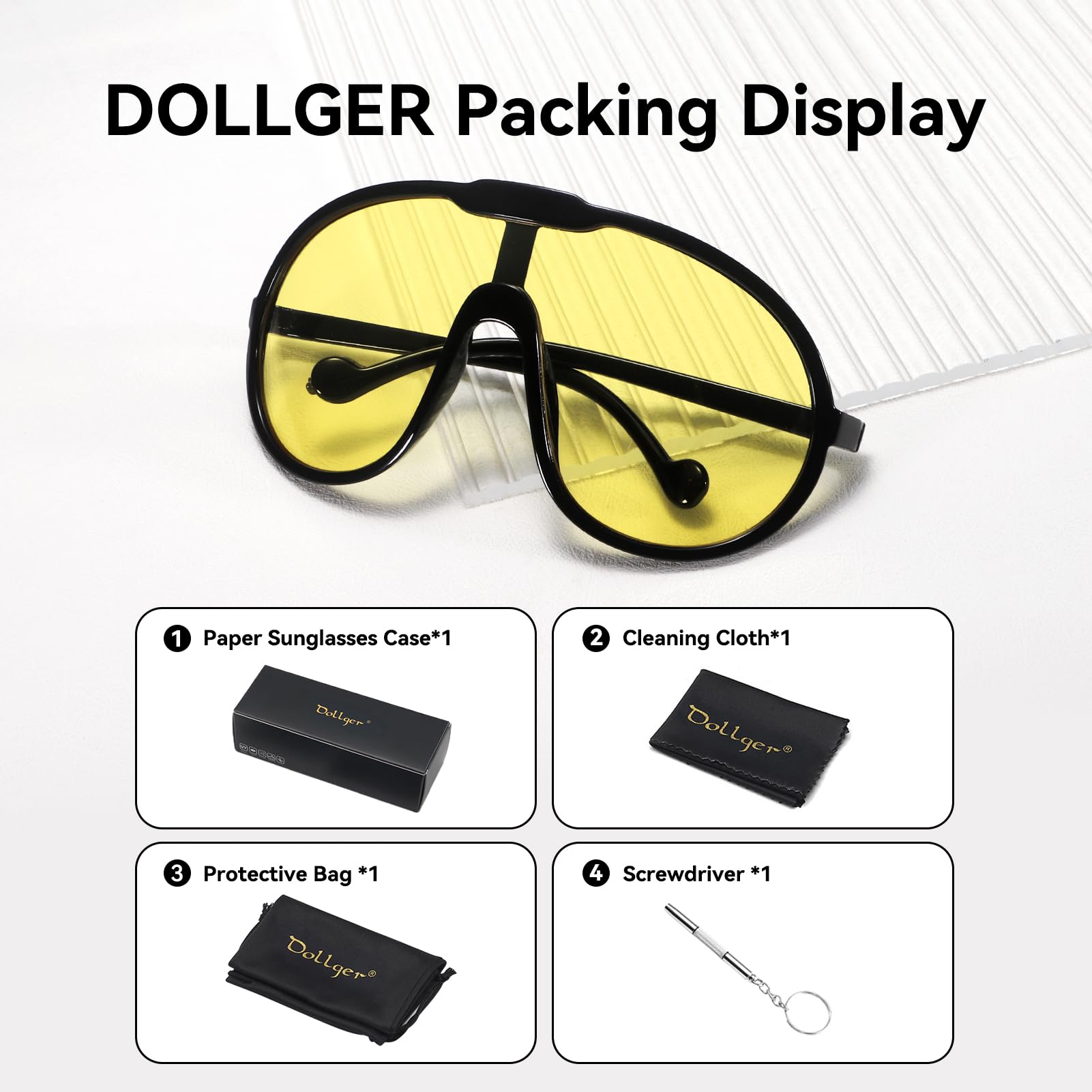 Dollger Oversized Sunglasses for Women Trendy One Piece Frame Shield Aviator Sun Glasses UV400 Shades Goggles