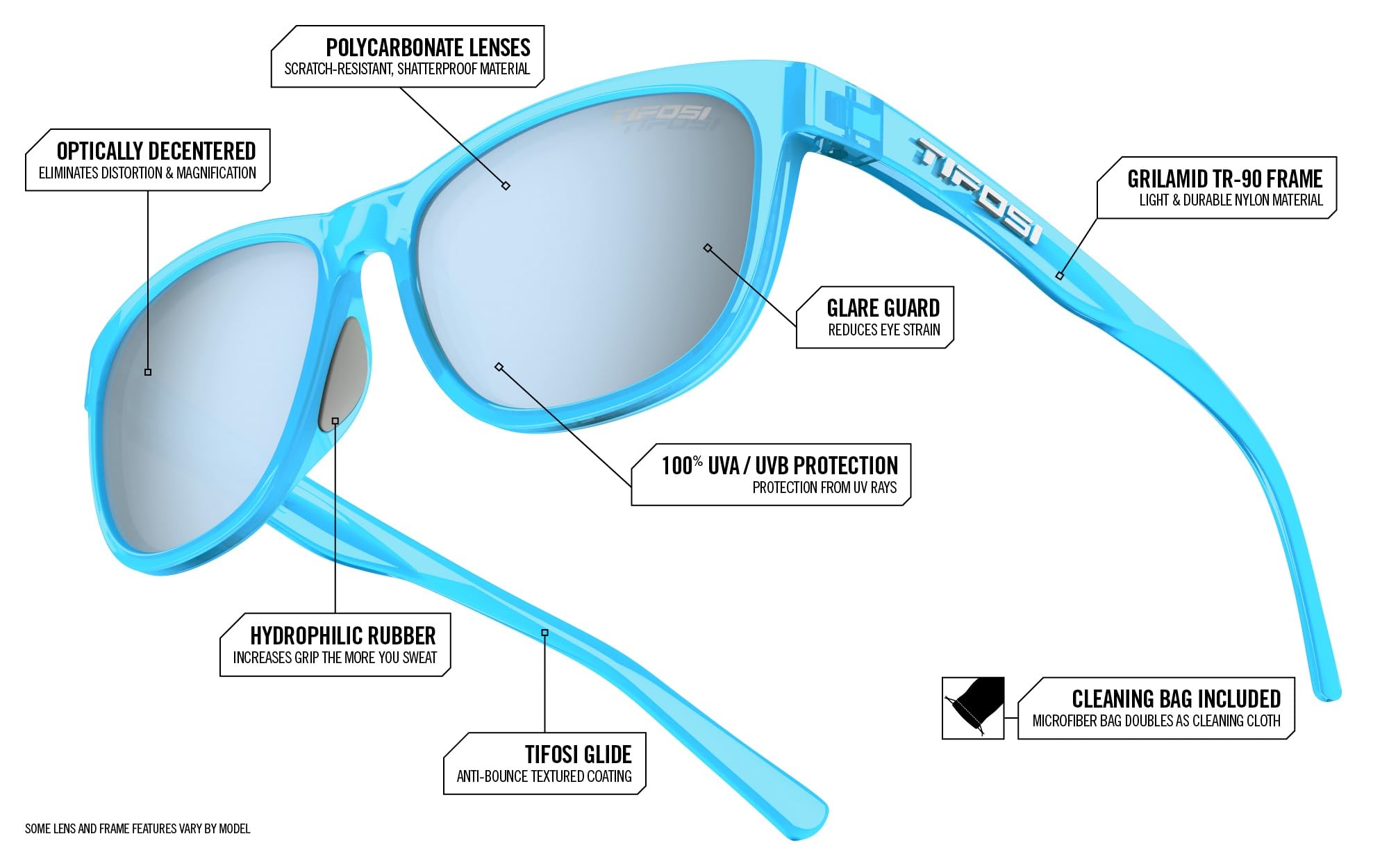 Tifosi Swank Sunglasses (Golden Ray/Sky Blue Mirror Lenses)