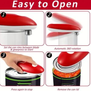 NEONSA Electric Can Opener,Battery Operated, Can openers for Seniors and Arthritis, Automatic Opener, Perfect for Kitchen Use, Portable and Compact Design, Can opener electric (Red)