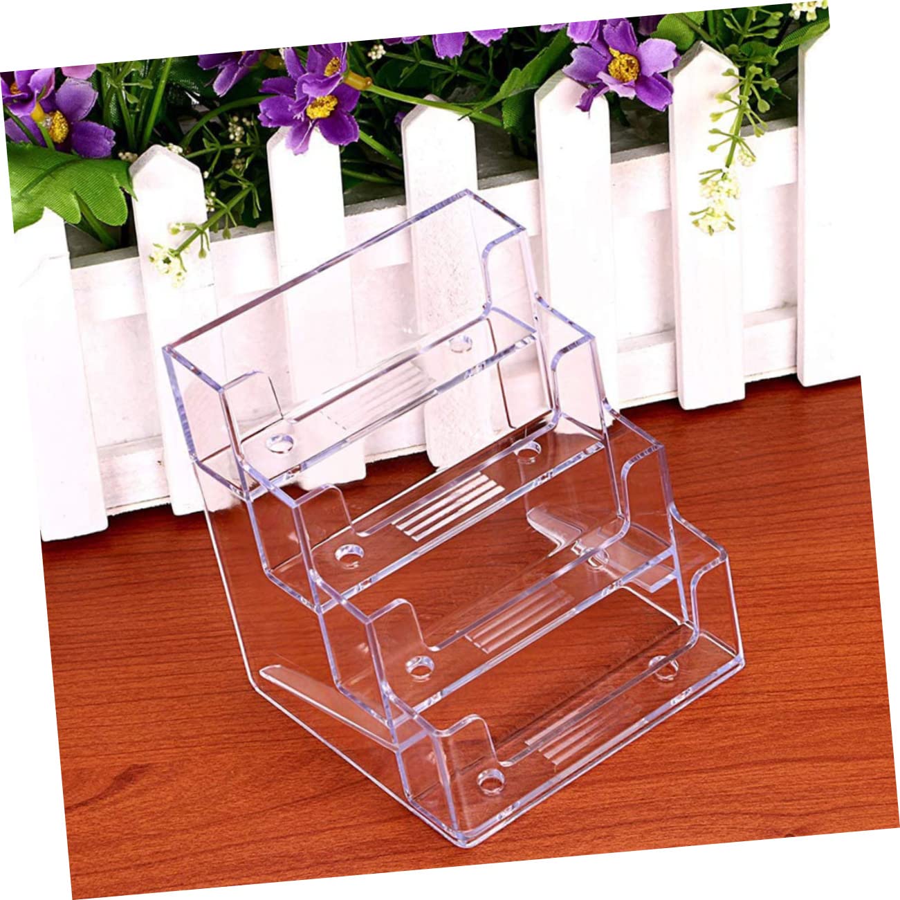 LALAFINA 2 Pcs Display Stand Business Cards Storage Case Business Cards Organizer Business Cards Holders Clear Cards Holder Cards Display Storage Case Office Supplies Desktop Cards Holder