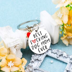 Dog Mom Gifts Best Dog Mom Ever Keychain Funny Gifts for Dog Lovers Women Mothers Day Birthday Christmas Gifts for Dog Mom Dog Themed Gifts Keyring Gag Gifts for New Puppy Owners