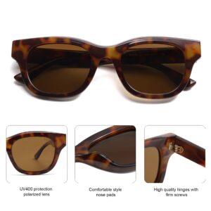 SOJOS Polarized Sunglasses womens men Trendy Small Designer Shades SJ2289,Brown