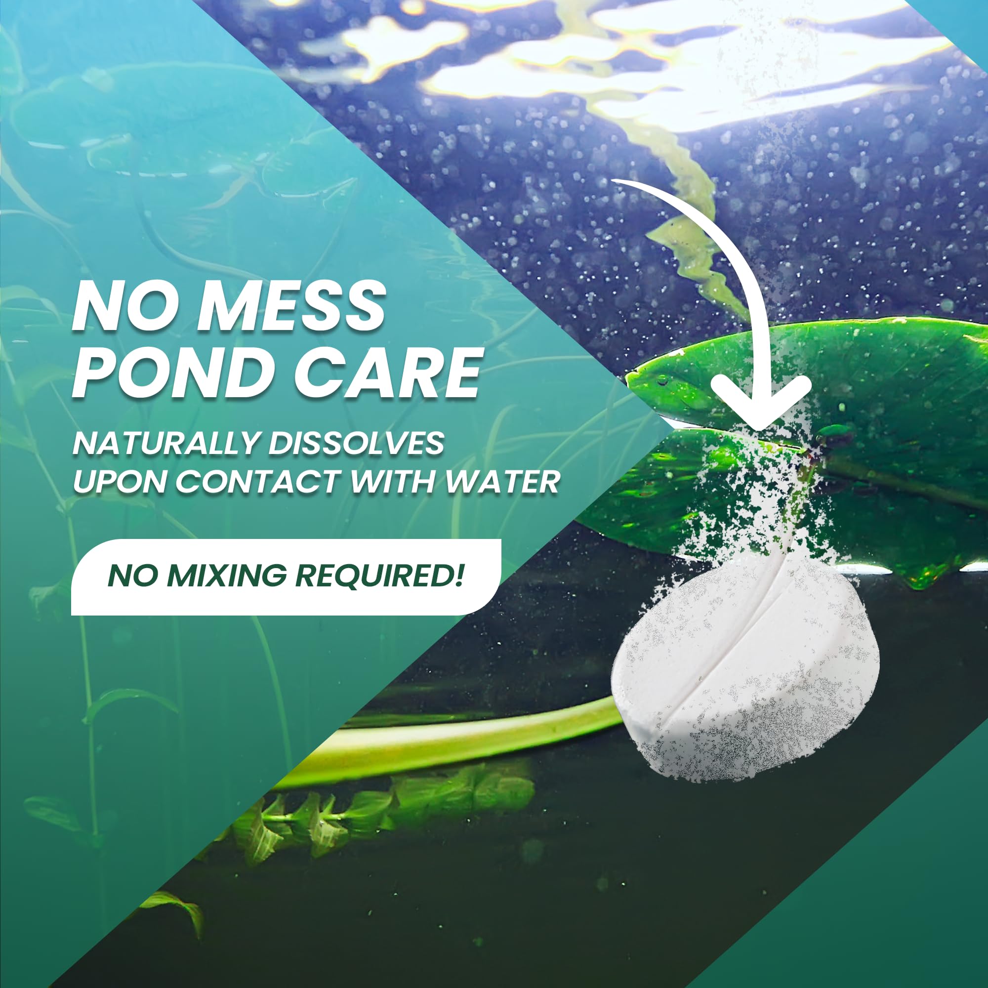 Koi Pond Cleaner Tablets - Makes The Pond Clear with Natural Pond Bacteria & Enzymes, Ideal for Koi Fish Pond - 25 Pcs. Koi Pond Muck and Sludge Remover Tablets, Safely Provides Clean and Clear Water