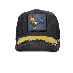 Goorin Bros. Unisex Silky Roots Collection Denim Adjustable Trucker Hat, Black (Silky Cock), One Size