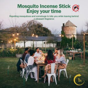 120 PCS Mosquito Repellent | Natural Citronella Oil Mosquito Incense Sticks Organic Mosquito Barrier Mosquito Repeller for Backyard Patio Travel Camping Indoors Gnat Mosquito Control