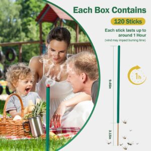 120 PCS Mosquito Repellent | Natural Citronella Oil Mosquito Incense Sticks Organic Mosquito Barrier Mosquito Repeller for Backyard Patio Travel Camping Indoors Gnat Mosquito Control