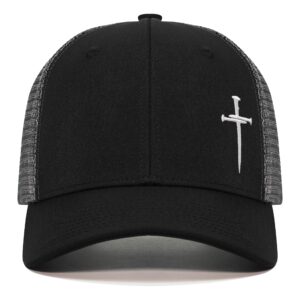 Christian Hats for Men Women,Jesus 3 Nail Cross Hat Religious Best Gifts for Birthday/Christmas