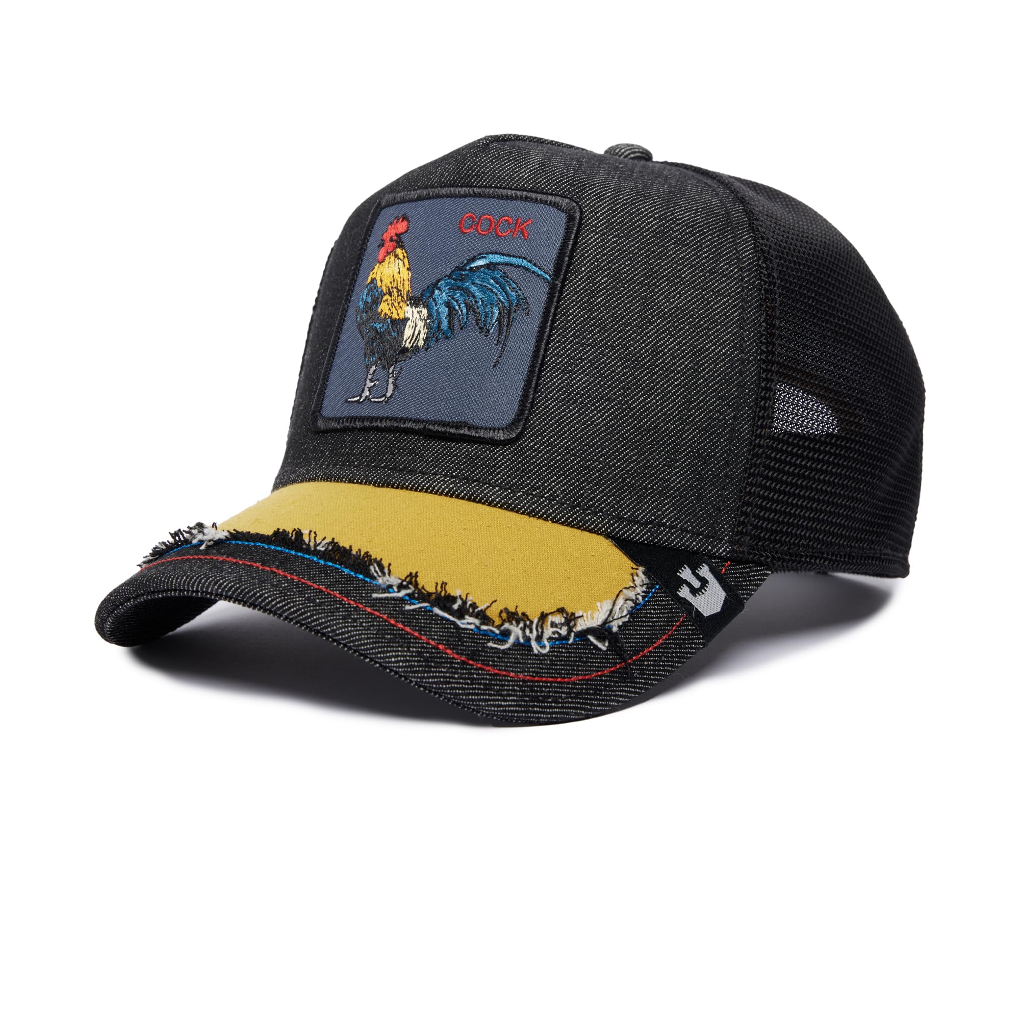 Goorin Bros. Unisex Silky Roots Collection Denim Adjustable Trucker Hat, Black (Silky Cock), One Size