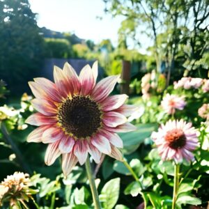 ZEshops 50pcs Rare Strawberry Pink Sunflower Seeds - Non-GMO Heirloom Variety for Your Unique Garden