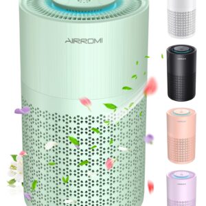 AIRROMI Air Purifiers with an Extrea Filter Covers Up to 990 sqft, Air Cleaner with Fragrance Sponge for Allergens Dust, Smoke, Odor, Dander, Pollen, H13 True HEPA 3-in-1 Filter Green