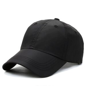 Black Waterproof Baseball Cap for Men Women Breathable UPF50+ Sport Outdoor Caps Quick Dry Adjustable Rain Hat