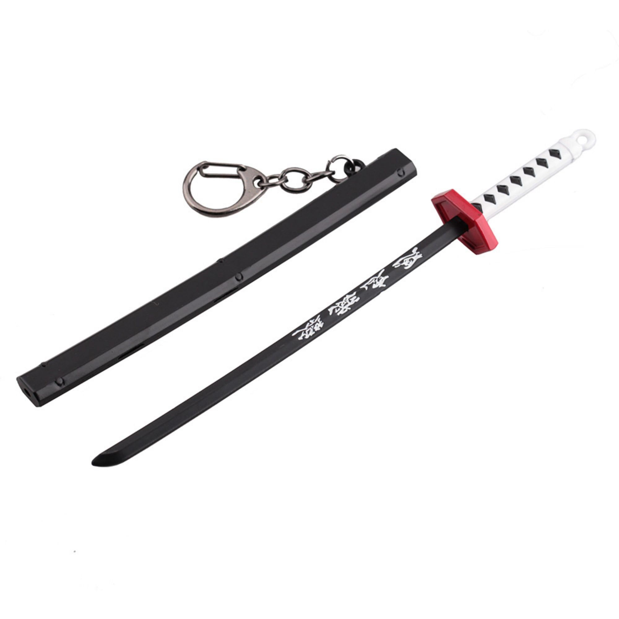 ixampoun 4ps Mini Toy Katana Keychain, Metal Model Sword With Pull Out Best Gift For Anime Lovers Samurai Sword Game Series Sword Party Supplies Gift Keychain for Anime Fans