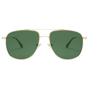 SOJOS Polarized Aviator Sunglasses Womens Men Trendy Designer Shades SJ1218,Green