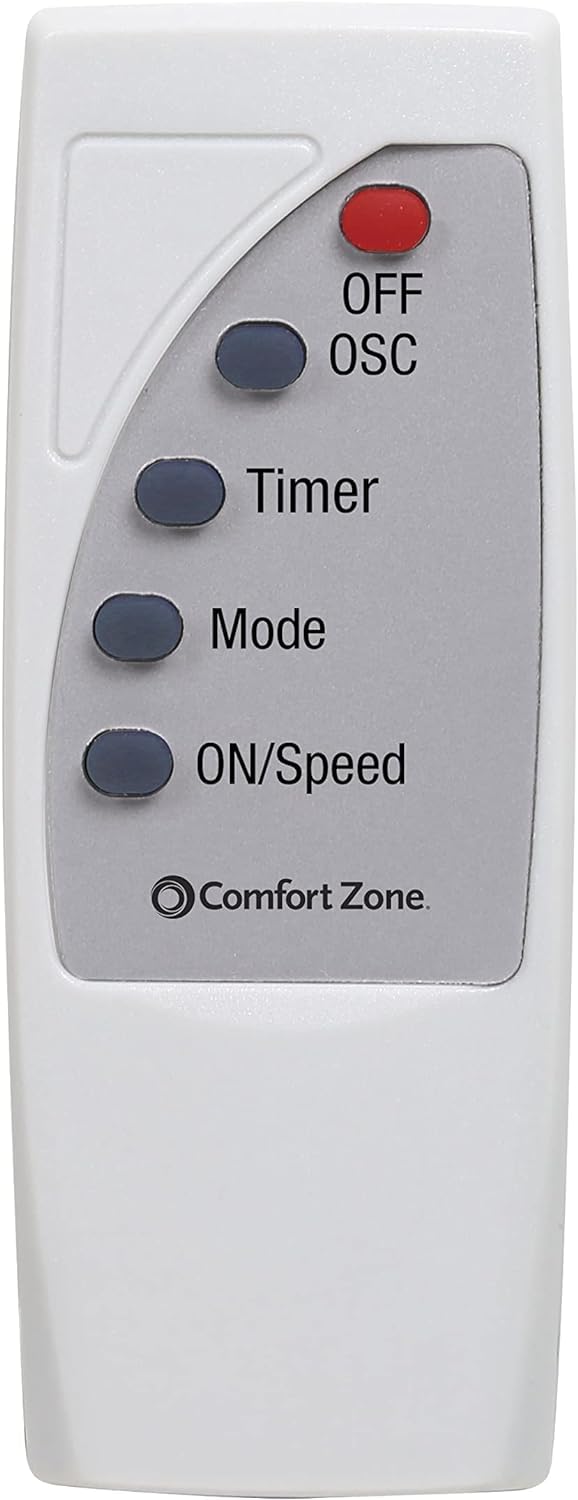 Comfort Zone 16" Wall Mount Fan Replacement Remote, Fan not Included, Ideal for Replacing Worn or Damaged Remotes, Compatible with CZ16WR