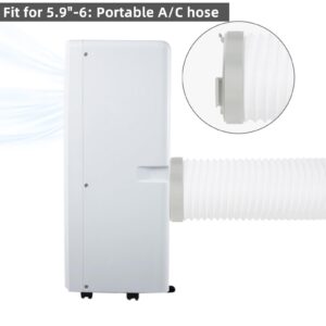 5.9"/6" Portable Air Conditioner Exhaust Hose Coupler Window Adapter - ABS Mobile A/C Unit Tube Connector - Essential Air Conditioning Accessories Round