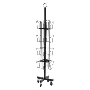 Rosyouth 16 Pocket Rotating Countertop Greeting Card Rack, 4 Tiered Rotating Greeting Card Rack, Metal Display Stand Spinning, Floor Stand Pocket Rotating Holder for Thrift Retail Grocery