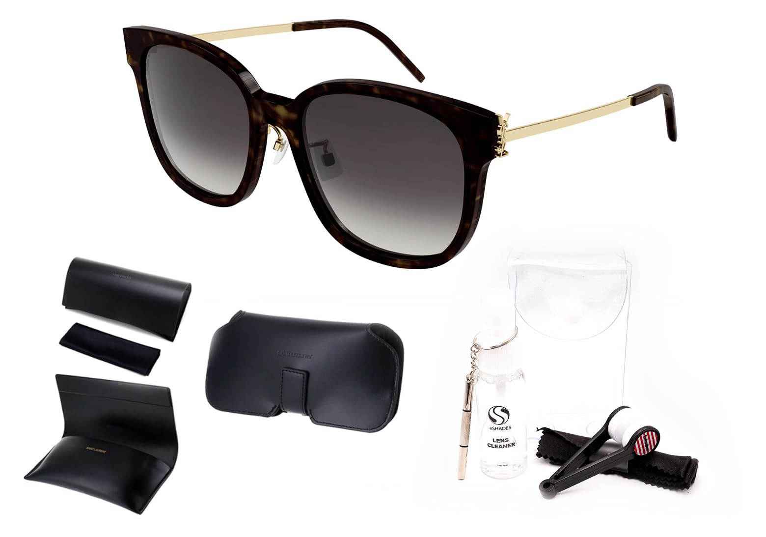 SAINT LAURENT SL M48S C/K Sunglasses + Bundle with eSHADES Luxury Eyewear Kit