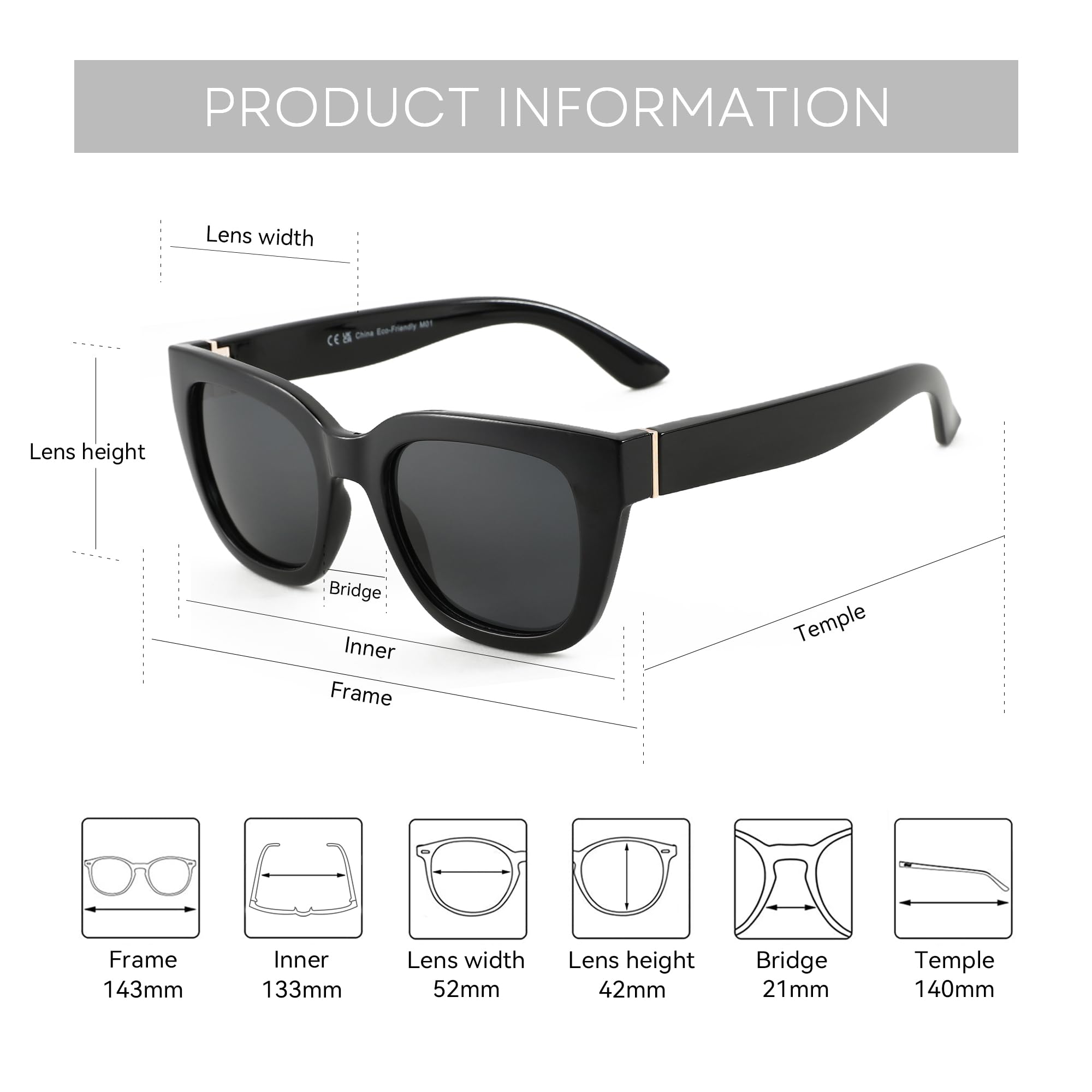 ZENOTTIC Retro Square Polarized Sunglasses for Women Vintage Sun Glasses UV400 Protection Trendy Shades Fashion Style