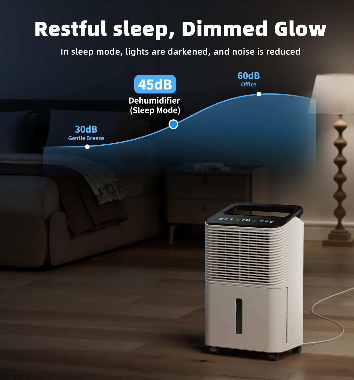 TABYIK 30 Pint Dehumidifier for Basement, with Drain Hose for Large Bedroom Bathroom, with Auto Humidity Control, 24H Timer