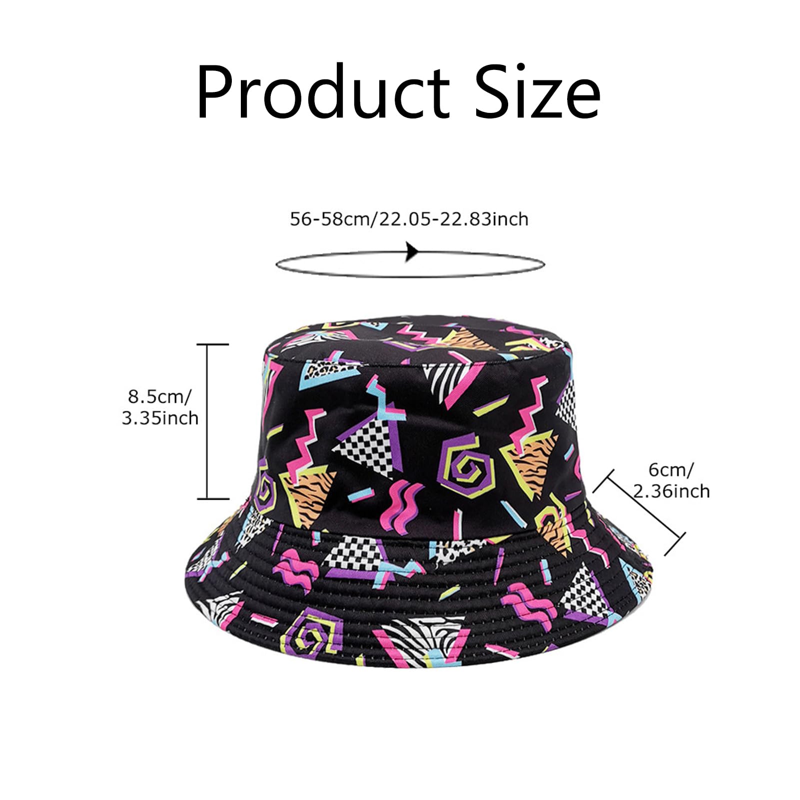 3 Pcs Retro 80s 90s Bucket Hats 3D Print Funny Trucker Hats Retro Hats for Men Women Beach Disco Party Hip Hop Hat Accessories