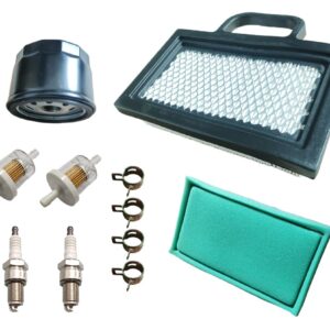 LXQTAO 698754 273638 Air Filter, 696854 Oil Filter & 691035 Fuel Filter Spark Plug Turn up Kit - Replacement for Intek Extended Life Series V-Twin 18-26 HP Lawn Mowers