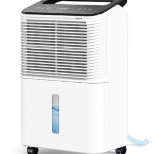 TABYIK 30 Pint Dehumidifier for Basement, with Drain Hose for Large Bedroom Bathroom, with Auto Humidity Control, 24H Timer