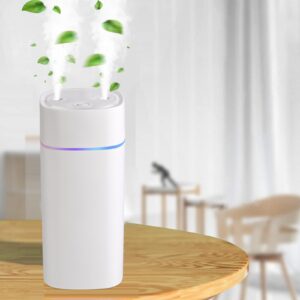 600ml double spray small humidifier for bedroom, mini humidifier for plant, desk,plant humidifier with double spray, portable double jet humidifier for indoor office, car